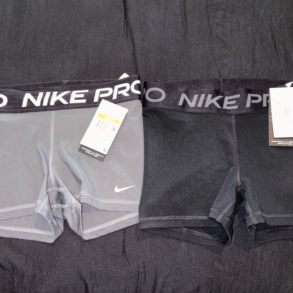 Nike Pro Women's Athletic Shorts - Black and Gray